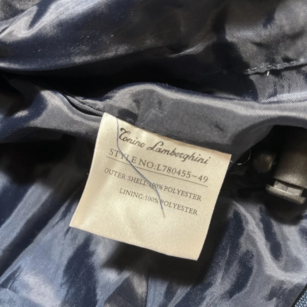 Tonino Lamborghini Jacket Mens Medium Blue White Hooded Down Puffer Winter‎ Coat - Picture 5 of 10